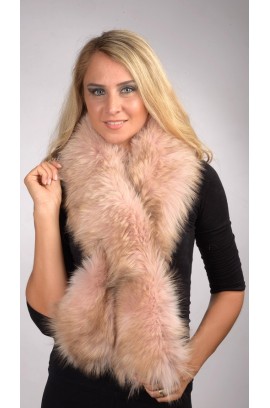 Pink fox fur scarf